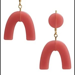 Madewell Pink Acrylic Statement Shape Earrings